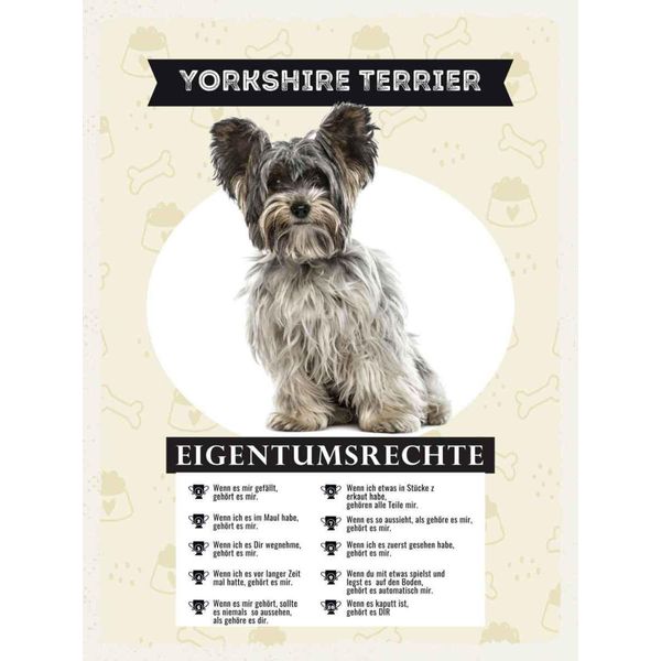 Vianmo Insegna In Legno 40X30 Cm Yorkshire Terrier Eigentumsrechte-image