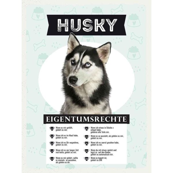 Vianmo Insegna In Legno 40X30 Cm Husky Eigentumsrechte-image