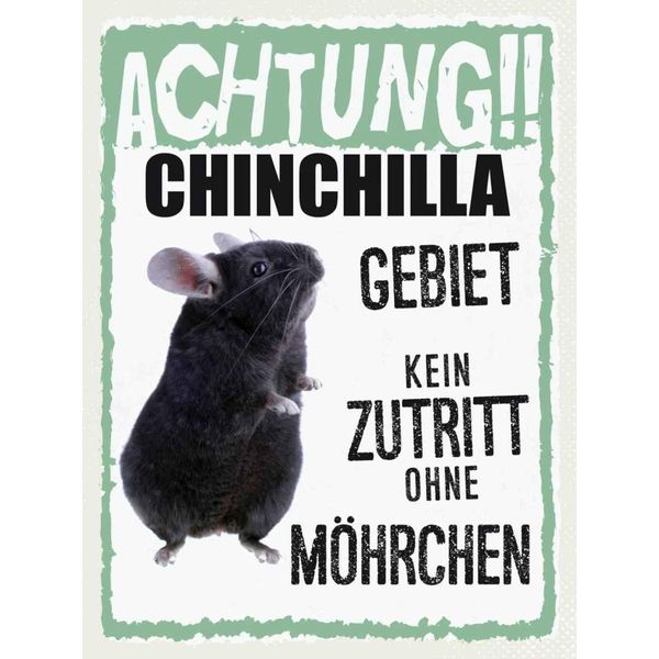 Vianmo Insegna In Legno 40X30 Cm Tiere Achtung Chinchilla Gebiet-image