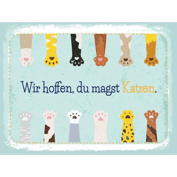 Vianmo Insegna In Legno 30X40 Cm Katze Wir Hoffen Du Magst Katzen-image