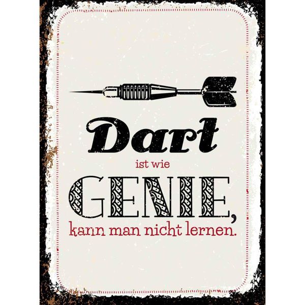 Vianmo Insegna In Legno 40X30 Cm Dart Genie Kann Man Nicht Lernen-image