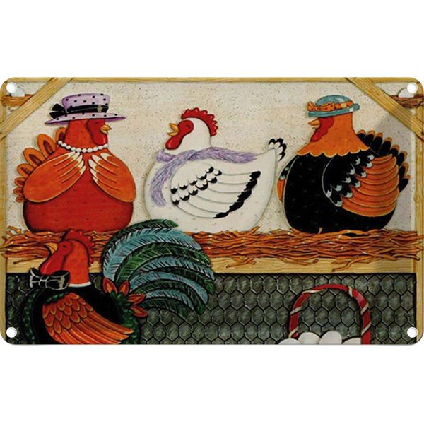 Vianmo Insegna Di Latta 20X30 Cm Huhn HüHner Eggs Eier-image