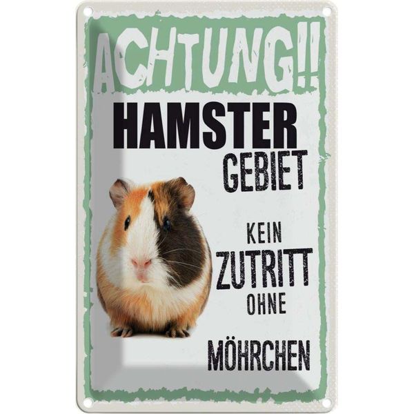 Vianmo Insegna Di Latta 18X12 Cm Tiere Achtung Hamster Gebiet-image