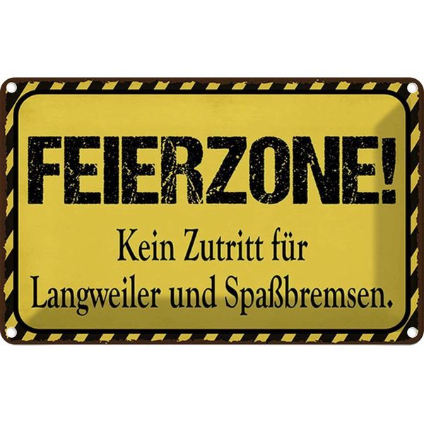 Vianmo Insegna Di Latta 12X18 Cm Feierzone Kein Zutritt FüR-image