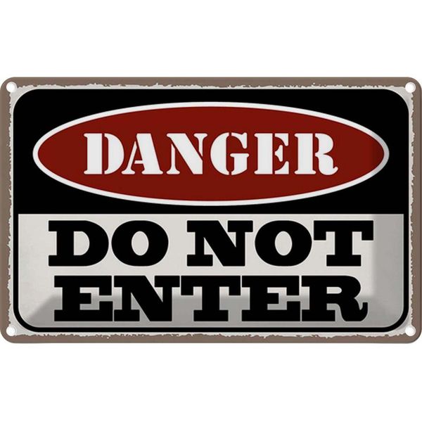 Vianmo Insegna Di Latta 20X30 Cm Warning Do Not Enter Betreten Verbot-image