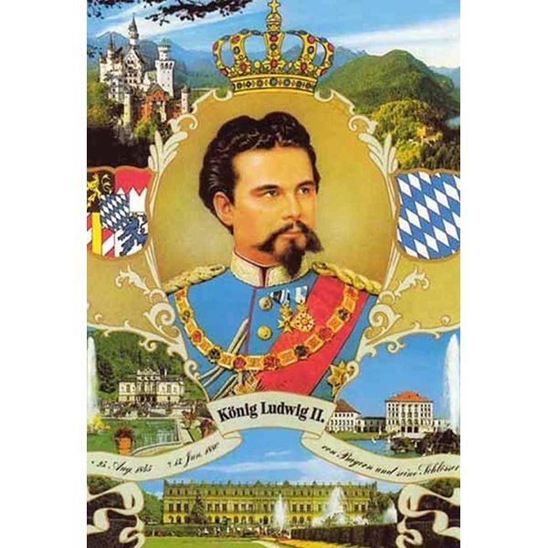 Vianmo Insegna In Legno 18X12 Cm Ludwig Ii KöNig Bayern King-image