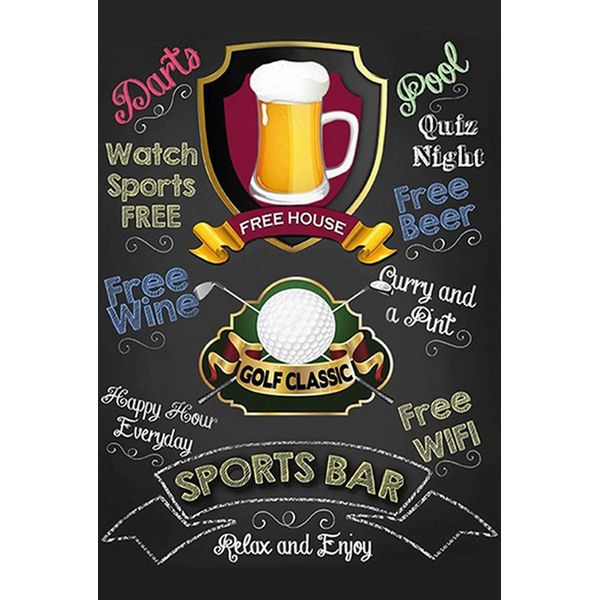 Vianmo Insegna In Legno 18X12 Cm Sports Bar Golf Relax And Enjoy-image