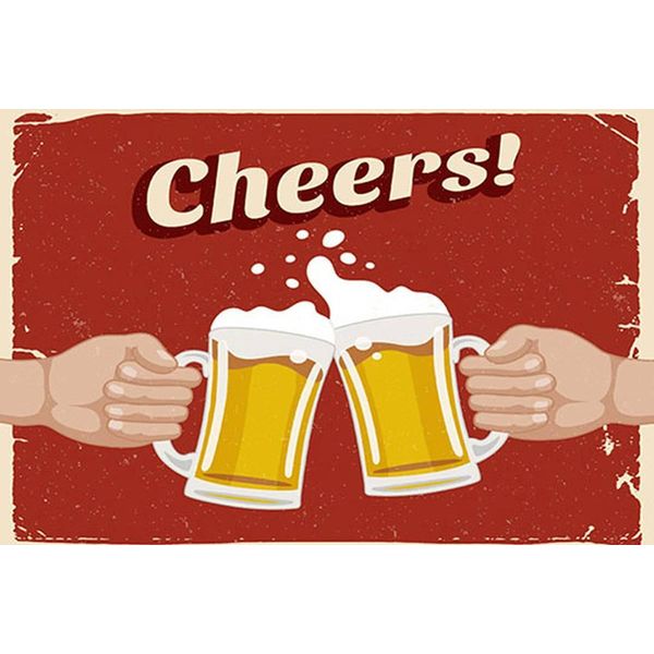 Vianmo Insegna In Legno 12X18 Cm Alkohol Beer Cheers Bier-image