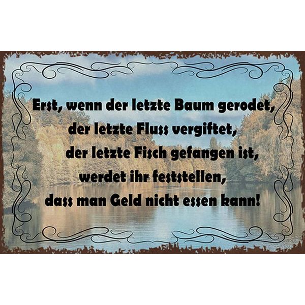 Vianmo Insegna In Legno 12X18 Cm Wenn Der Letzte Baum Gerodet-image