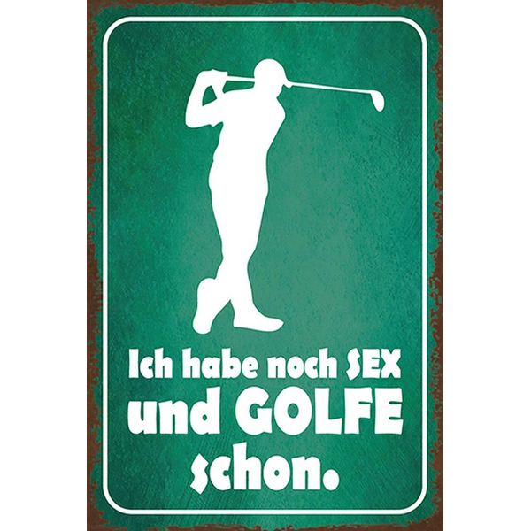 Vianmo Insegna In Legno 18X12 Cm Ich Habe Noch Sex Und Golfe-image
