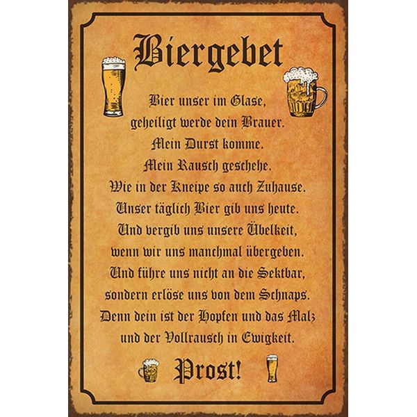 Vianmo Insegna In Legno 18X12 Cm Bier Biergebet Unser Im Glase Prost-image