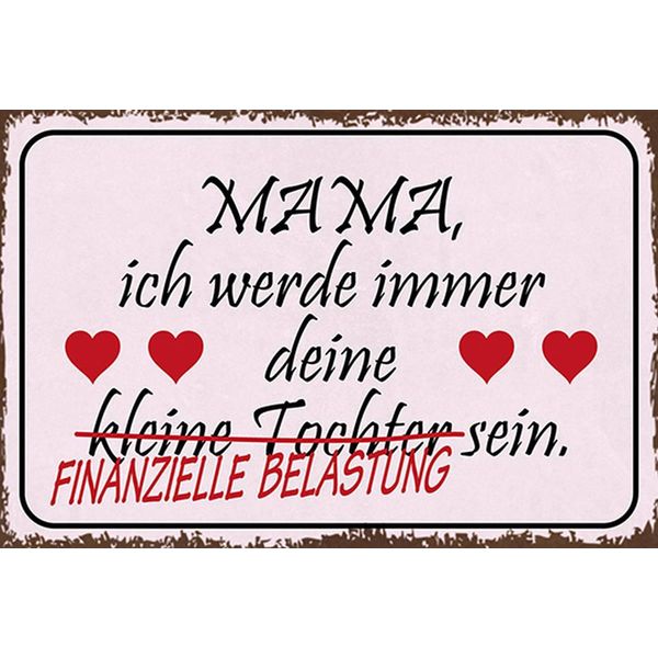 Vianmo Insegna In Legno 12X18 Cm Mama Deine Tochter Herzen-image