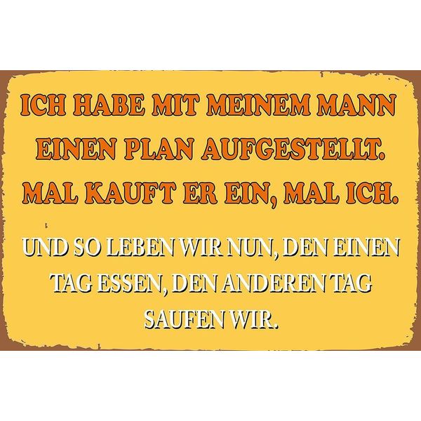 Vianmo Insegna In Legno 12X18 Cm Ich Habe Mit Meinem Mann Plan-image