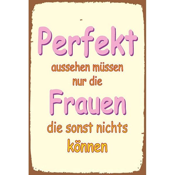 Vianmo Insegna In Legno 18X12 Cm Perfekt Aussehen Nur Frauen Die-image