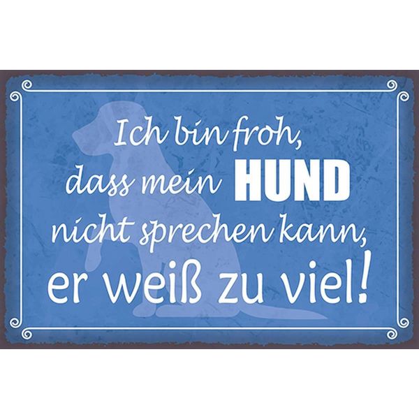 Vianmo Insegna In Legno 12X18 Cm Froh Mein Hund Nicht Sprechen-image
