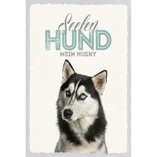 Vianmo Insegna In Legno 18X12 Cm Tiere Seelen Hund Mein Husky-image