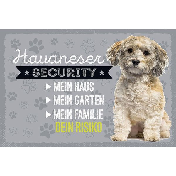 Vianmo Insegna In Legno 12X18 Cm Havaneser Security Dein Risiko-image