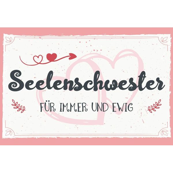 Vianmo Insegna In Legno 12X18 Cm Seelenschwester FüR Immer Und Ewig-image