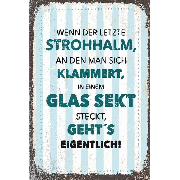 Vianmo Insegna In Legno 18X12 Cm Wenn Der Letzte Strohhalman-image