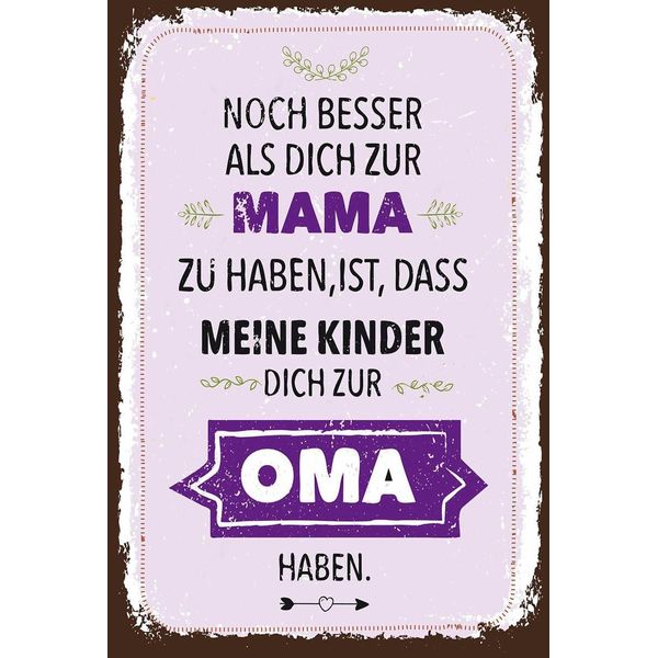 Vianmo Insegna In Legno 18X12 Cm Mama Oma Noch Besser Dich Haben-image