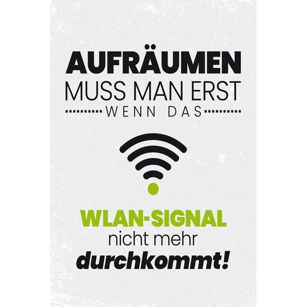 Vianmo Insegna In Legno 18X12 Cm AufräUmen Erst Wenn Wlan Nicht-image