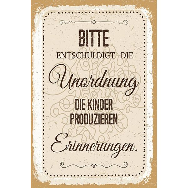 Vianmo Insegna In Legno 18X12 Cm Bitte Entschuldigt Unordnung-image