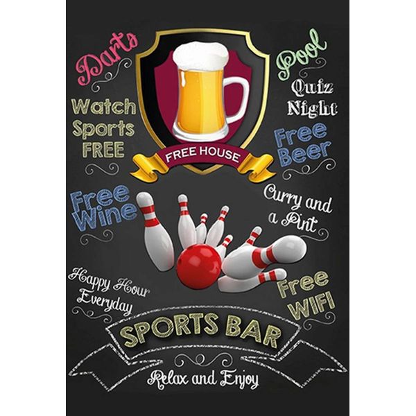 Vianmo Insegna In Legno 30X20 Cm Sports Bar Beer Relax And Enjoy-image