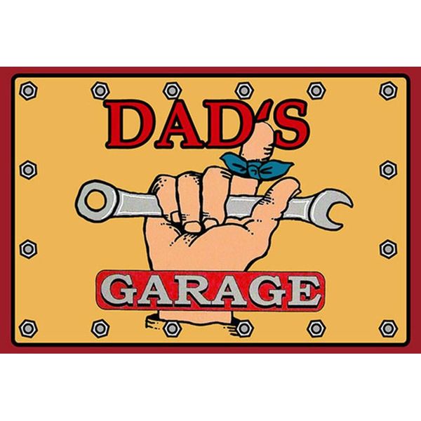 Vianmo Insegna In Legno 20X30 Cm Dad´S Garage Papa Werkstatt-image