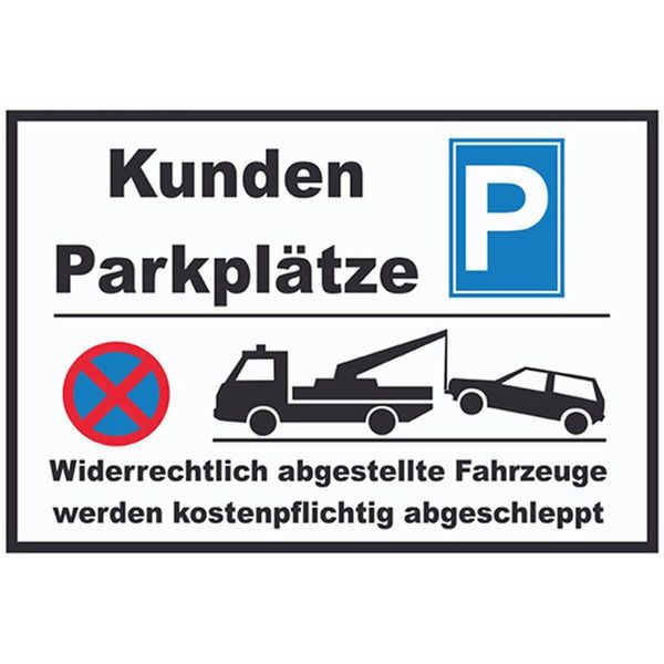 Vianmo Insegna In Legno 20X30 Cm Parkplatz Kunden Widerrechtlich-image