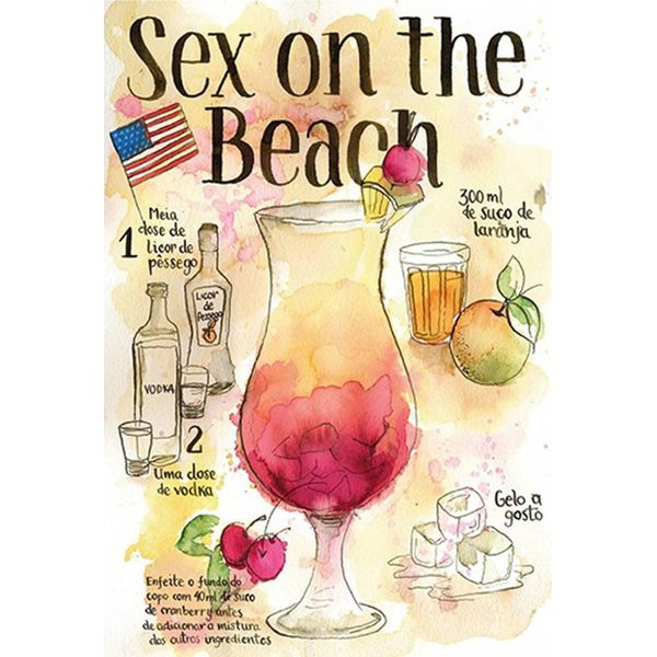 Vianmo Insegna In Legno 30X20 Cm Sex On The Beach Licor Vodka-image