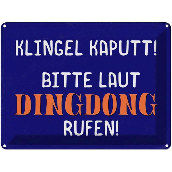 Vianmo Insegna Di Latta 30X40 Cm Klingel Kaputt Dingdong Rufen-image