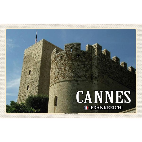 Vianmo Insegna In Legno 12X18 Cm Cannes Frankreich MuséE Castre-image