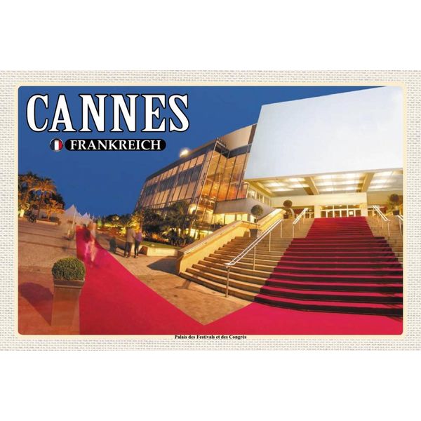 Vianmo Insegna In Legno 12X18 Cm Cannes Frankreich Palais Festivals CongrèS-image