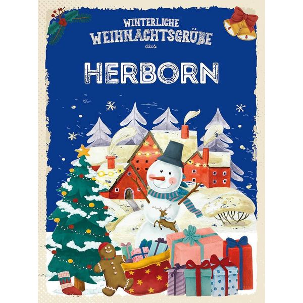 Vianmo Insegna In Legno 40X30 Cm WeihnachtsgrüßE Aus Herborn-image