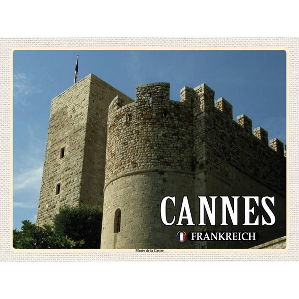Vianmo Insegna In Legno 30X40 Cm Cannes Frankreich MuséE Castre-image