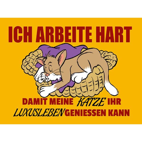 Vianmo Insegna In Legno 30X40 Cm Arbeite Damit Katze Luxusleben Hat-image