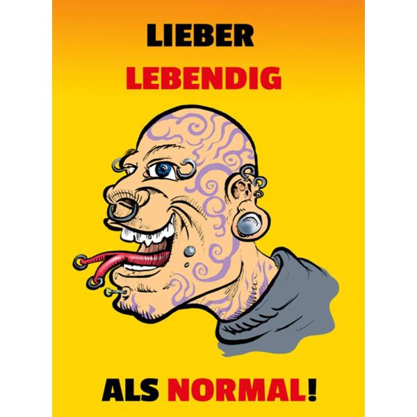 Vianmo Insegna In Legno 40X30 Cm Lieber Lebendig Als Normal-image