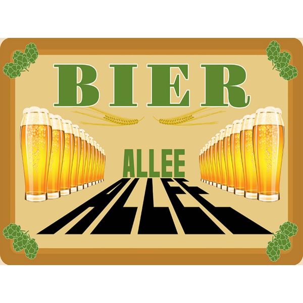 Vianmo Insegna In Legno 30X40 Cm Bier Allee-image