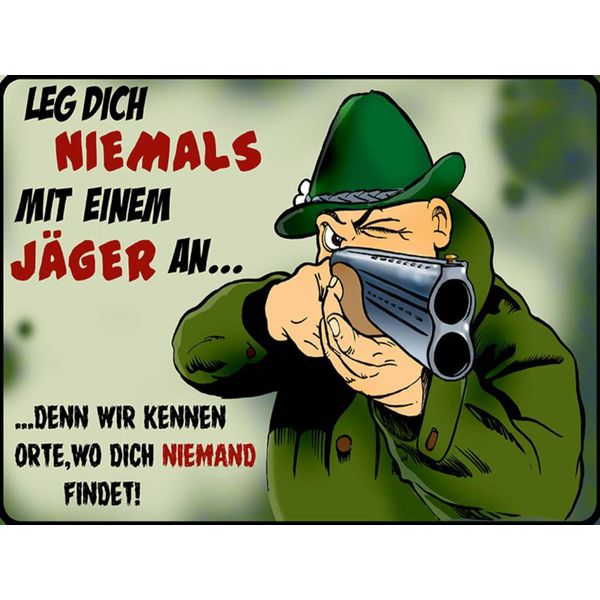 Vianmo Insegna In Legno 30X40 Cm JäGer Leg Dich Niemals Mit JäGer An-image