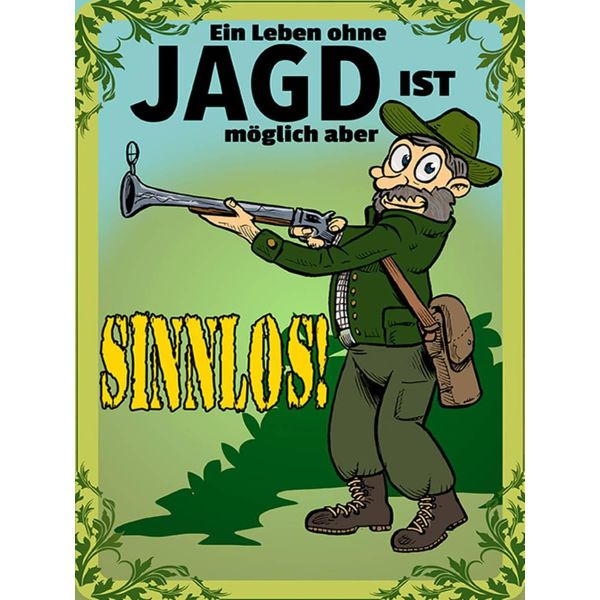 Vianmo Insegna In Legno 40X30 Cm Jagd Leben Ohne MöGlich Aber Sinnlos-image