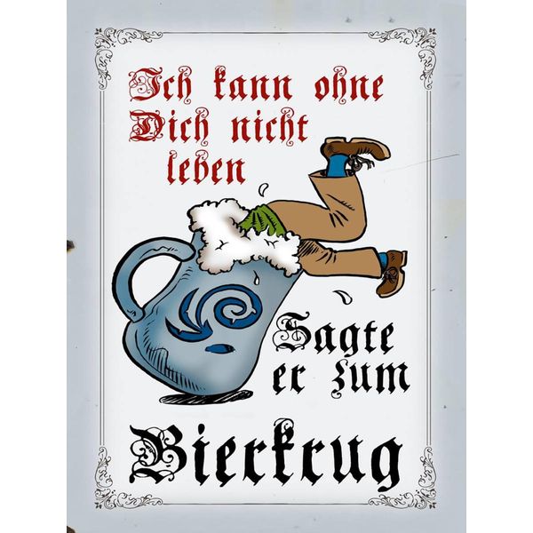 Vianmo Insegna In Legno 40X30 Cm Bier Kann Nicht Ohne Dich Nicht Leben-image