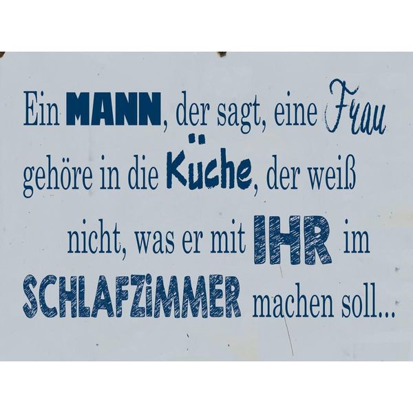 Vianmo Insegna In Legno 30X40 Cm Ein Mann Der Sagt Frau In KüChe-image