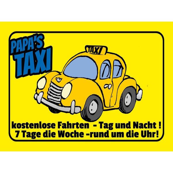 Vianmo Insegna In Legno 30X40 Cm Papa`S Taxi Kostenlose Fahrten-image