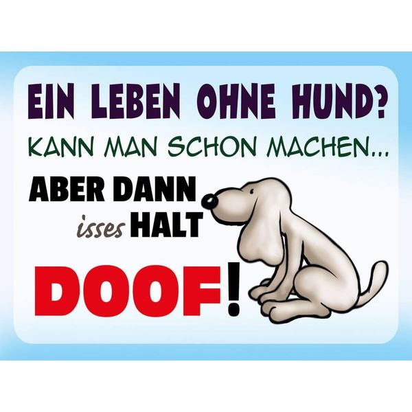 Vianmo Insegna In Legno 30X40 Cm Ein Leben Ohne Hund Halt Doof-image