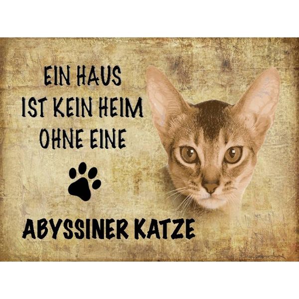 Vianmo Insegna In Legno 30X40 Cm Abyssiner Katze Ohne Kein Heim-image