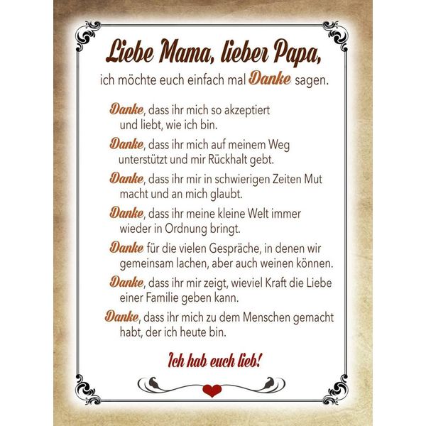 Vianmo Insegna In Legno 40X30 Cm Mama Papa Hab Euch Lieb Danke-image