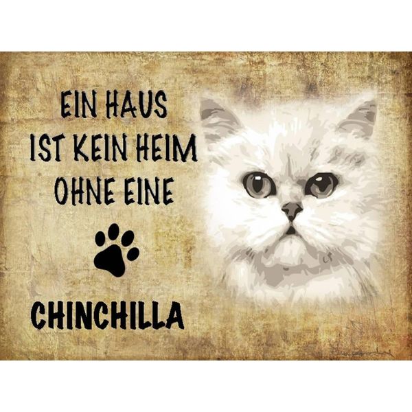 Vianmo Insegna In Legno 30X40 Cm Chinchilla Katze Ohne Kein Heim-image