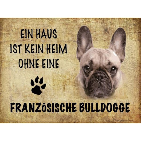 Vianmo Insegna In Legno 30X40 Cm FranzöSische Bulldogge Hund-image