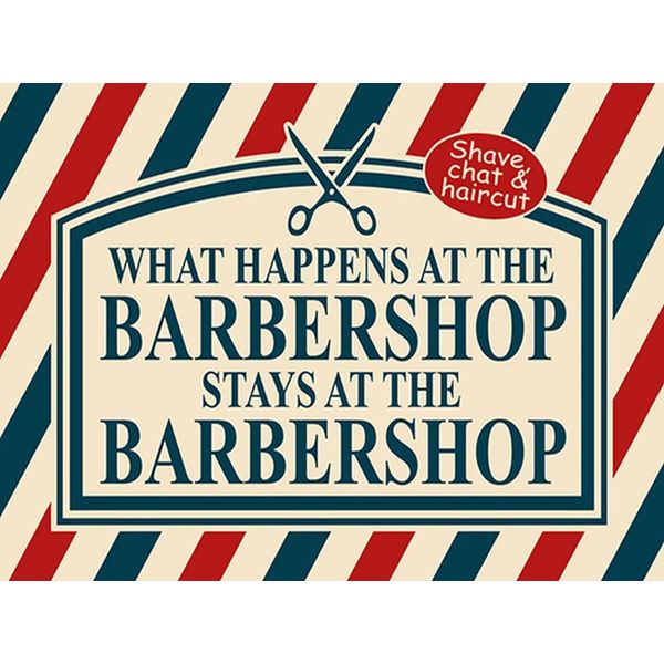 Vianmo Insegna In Legno 30X40 Cm What Happens At The Barbershop-image