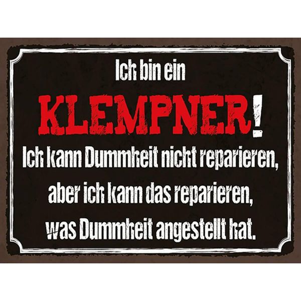 Vianmo Insegna In Legno 30X40 Cm Ich Bin Klempner Kann Reparieren-image
